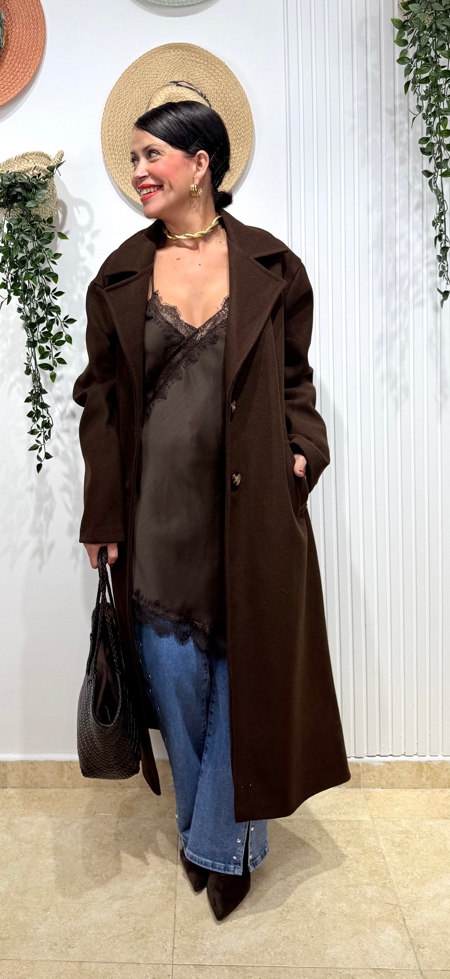 Vestido/ top lencero  chocolate