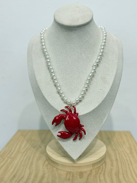 Collar perlas cangrejo