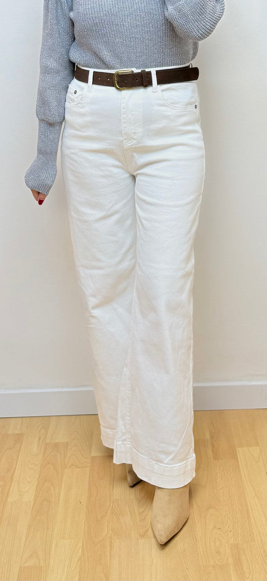 Jeans wide leg blanco Emilia