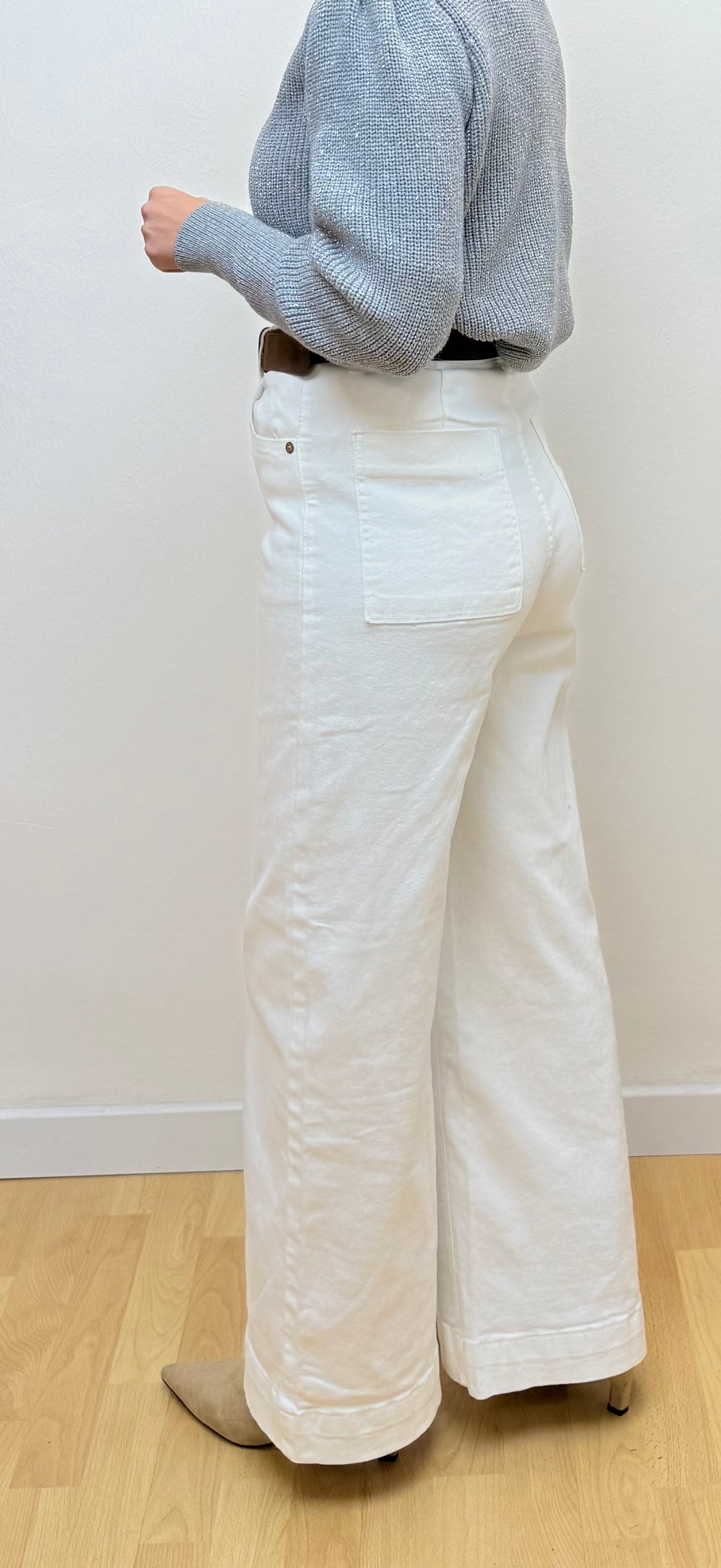 Jeans wide leg blanco Emilia