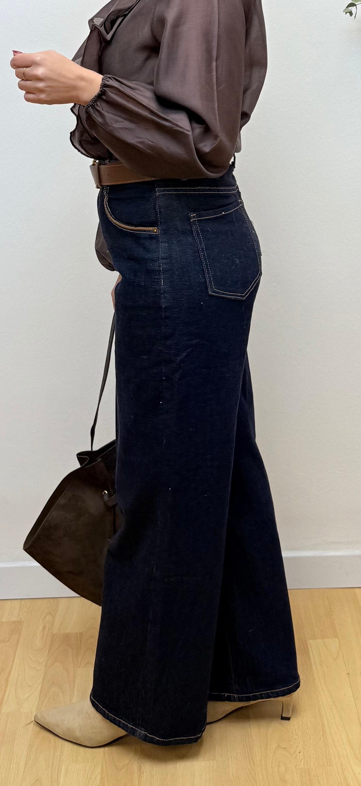 Blusa volantes chocolate