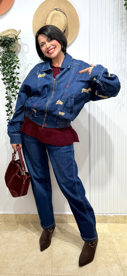 Jeans ballon azul oscuro