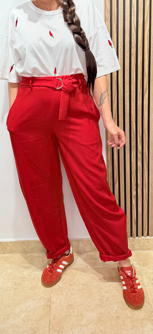 Pantalón balloon  Rojo