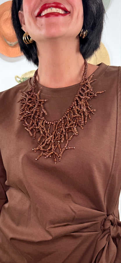 Collar madera chocolate