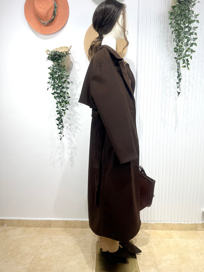 Abrigo gabardina forrado chocolate