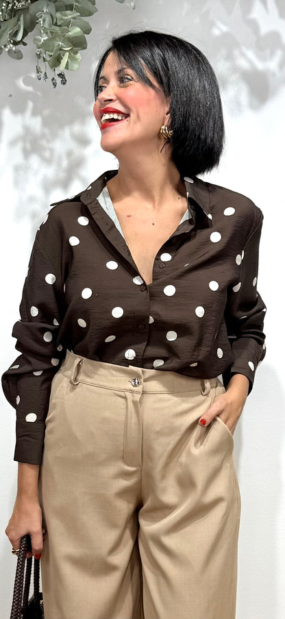Camisa lunares chocolate