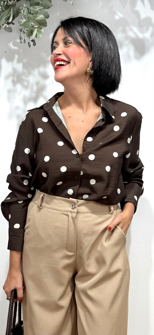 Camisa lunares chocolate