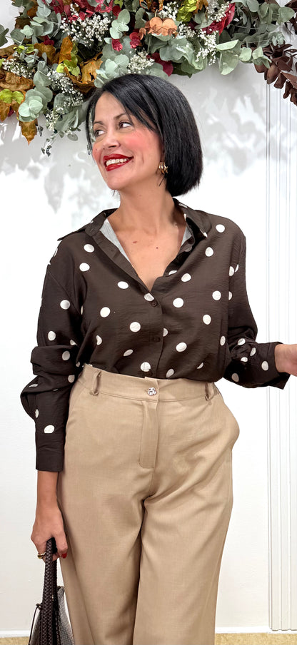 Camisa lunares chocolate