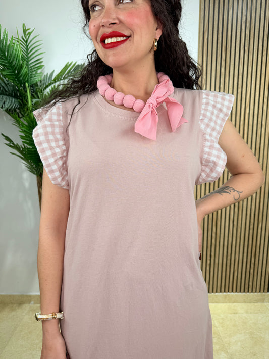 Collar Borlones Rosa