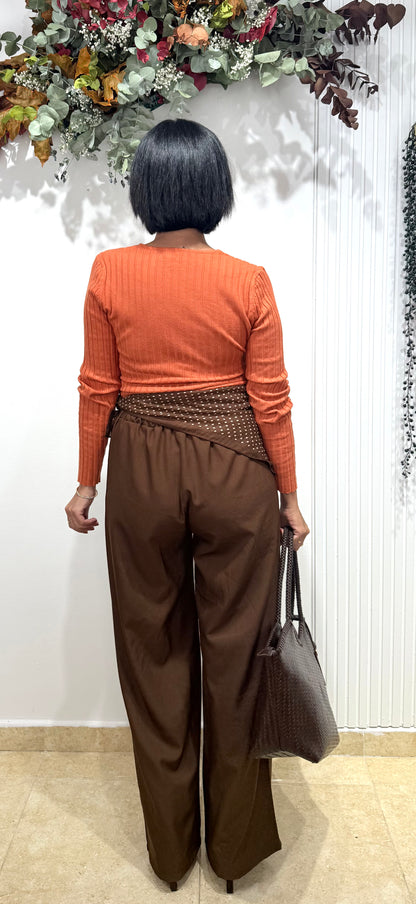 Pantalón pañuelo chocolate