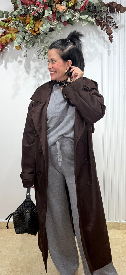 Chaqueta gabardina Antelina chocolate