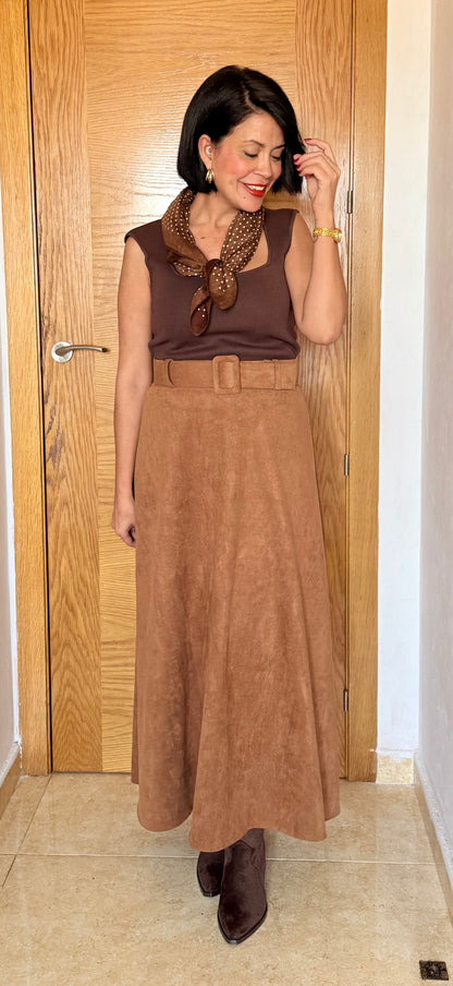 Falda Antelina camel