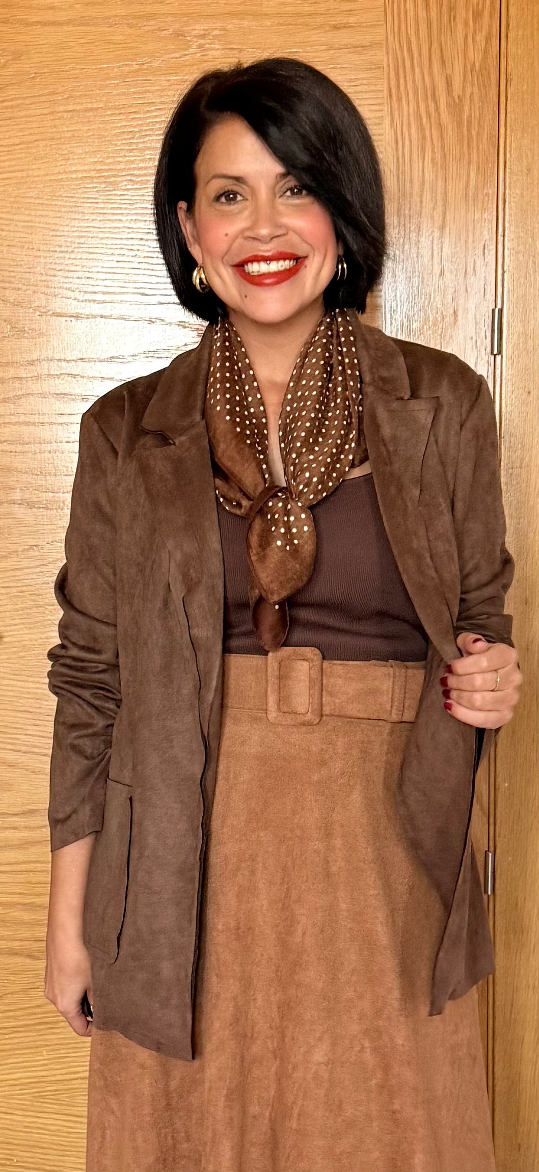 Falda Antelina camel