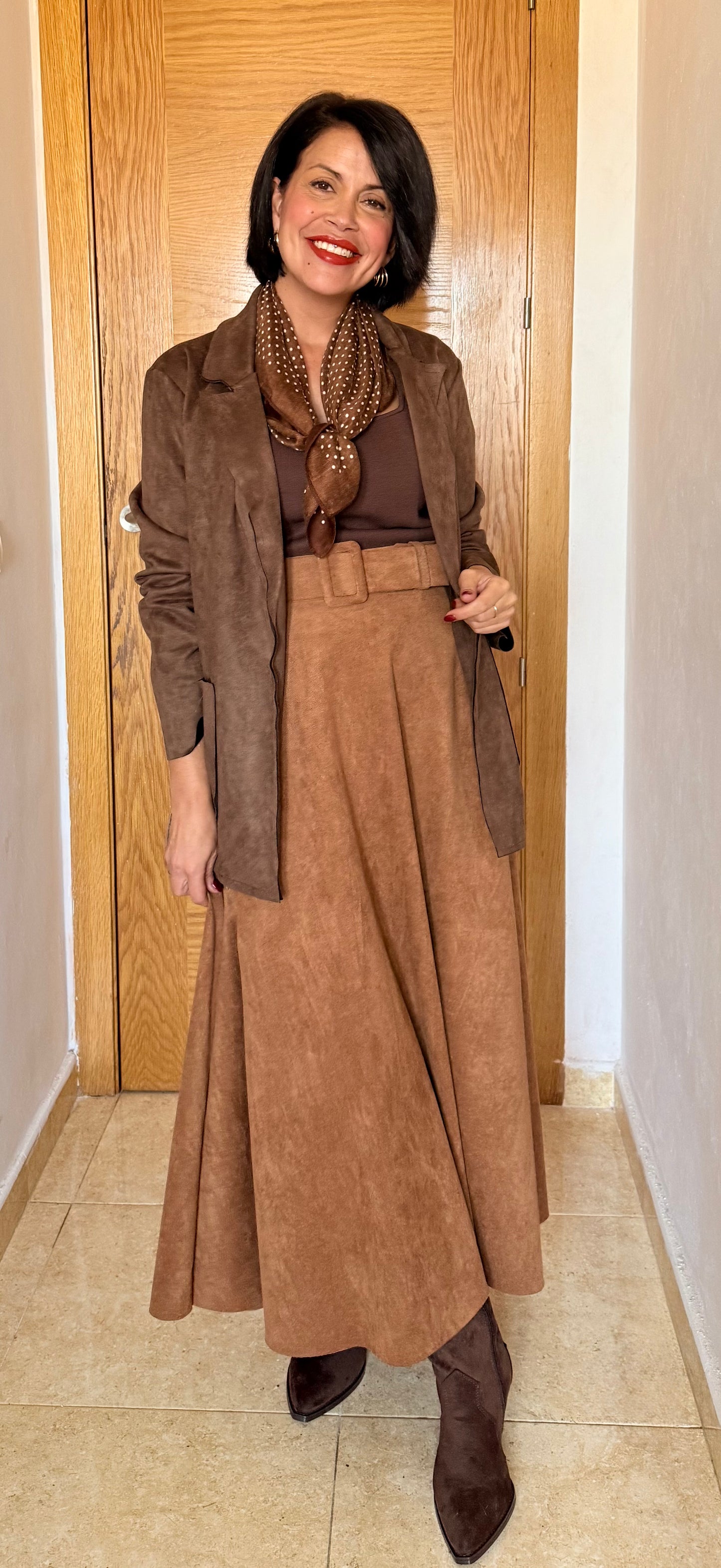 Falda Antelina camel