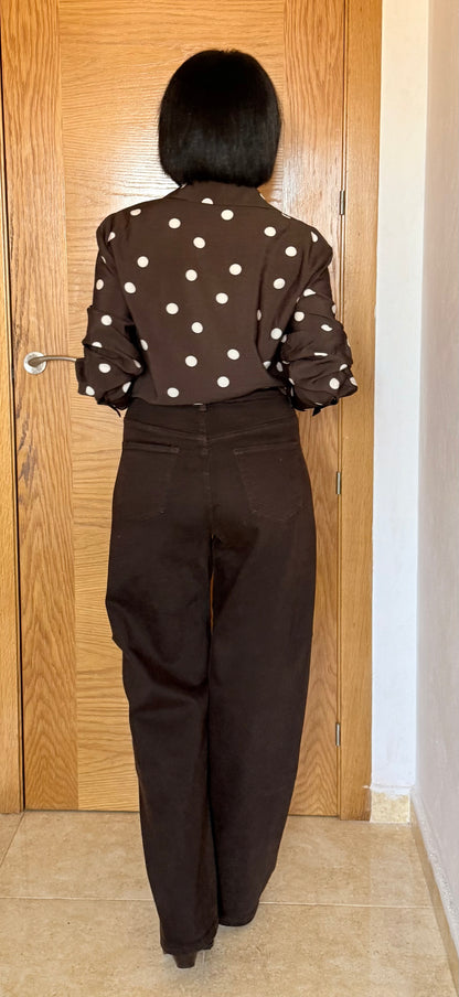 Camisa lunares chocolate