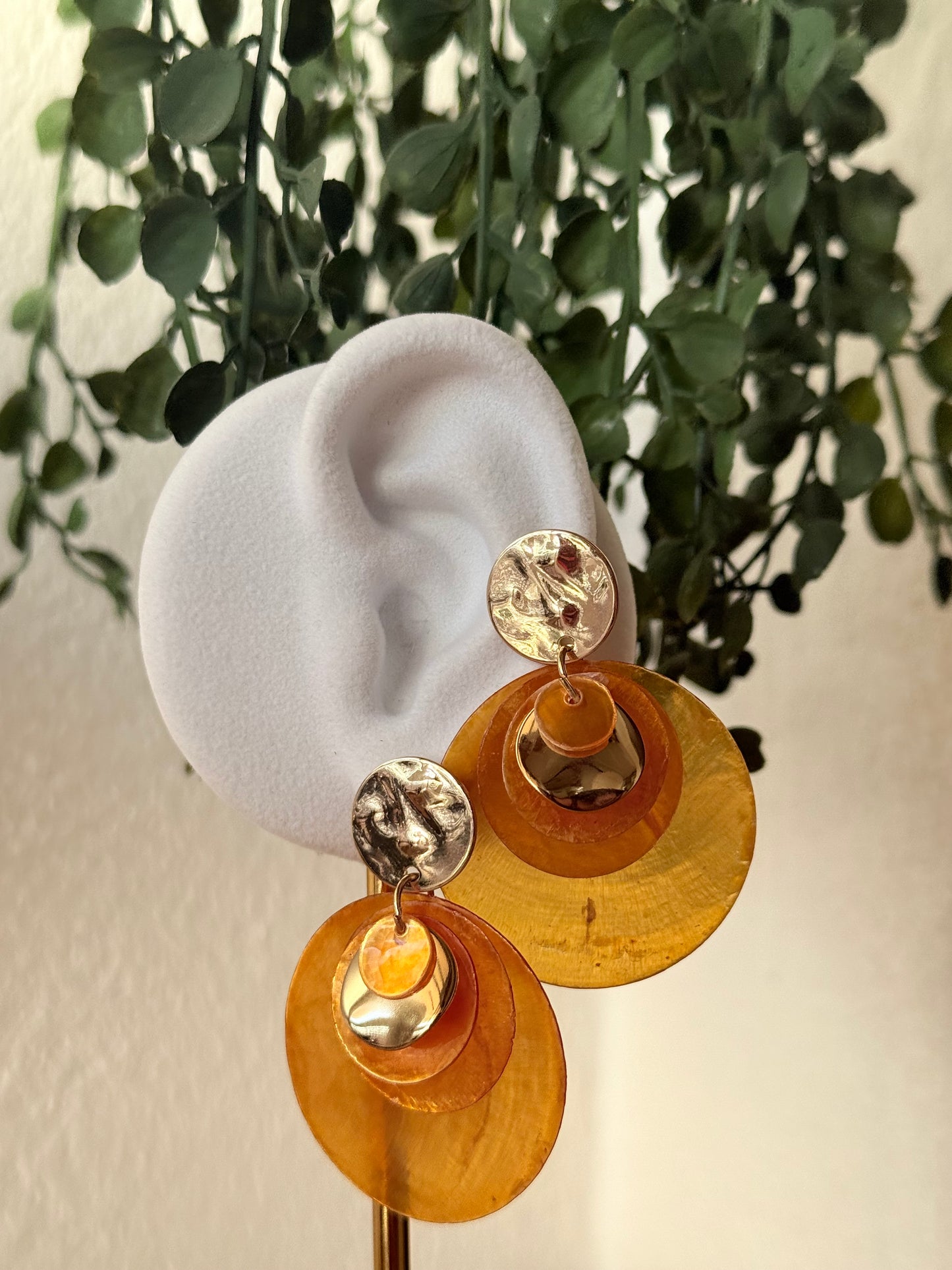 Pendientes nakar y acero orange