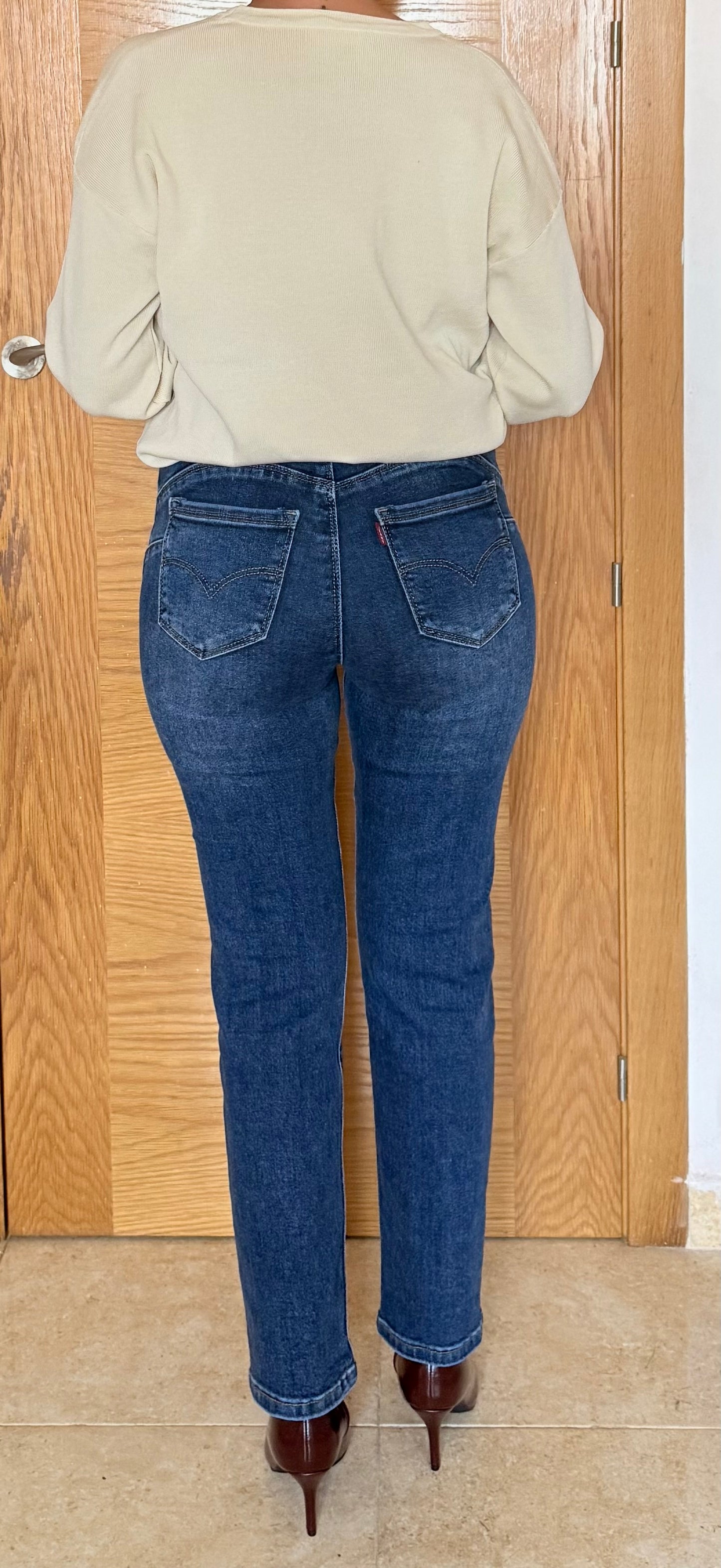 Jeans faja reductora azul