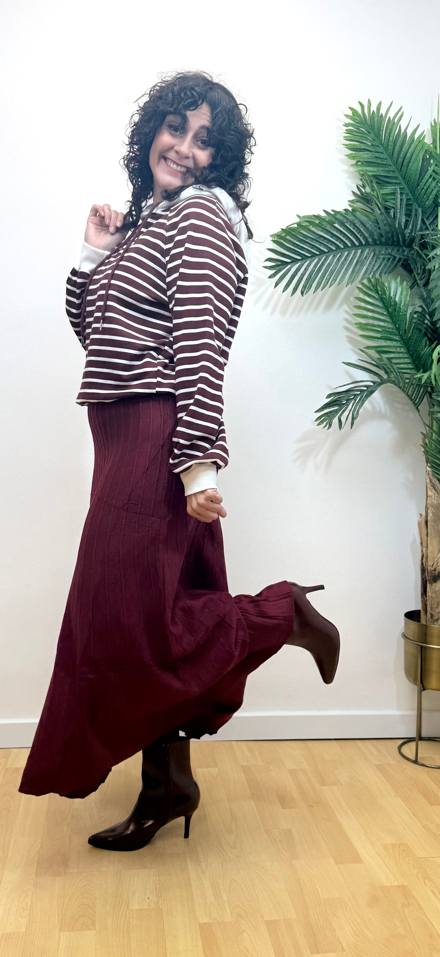 Sudadera Navy burdeos