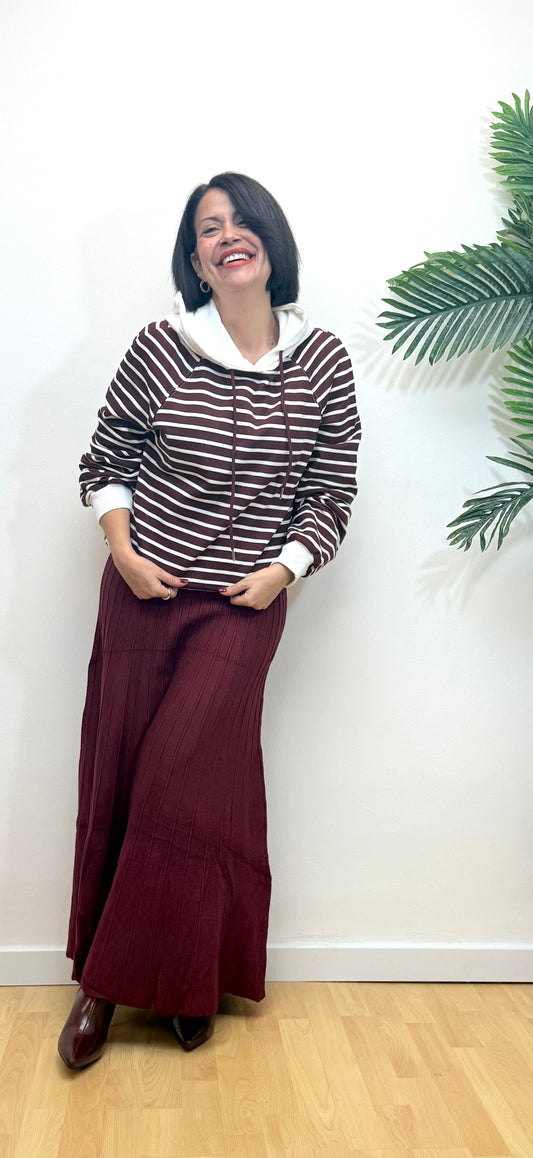 Sudadera Navy burdeos