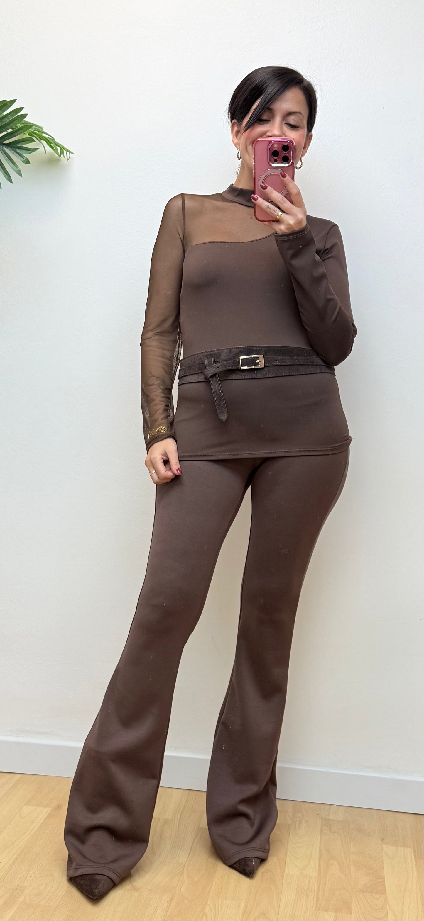 Pantalón campana chocolate