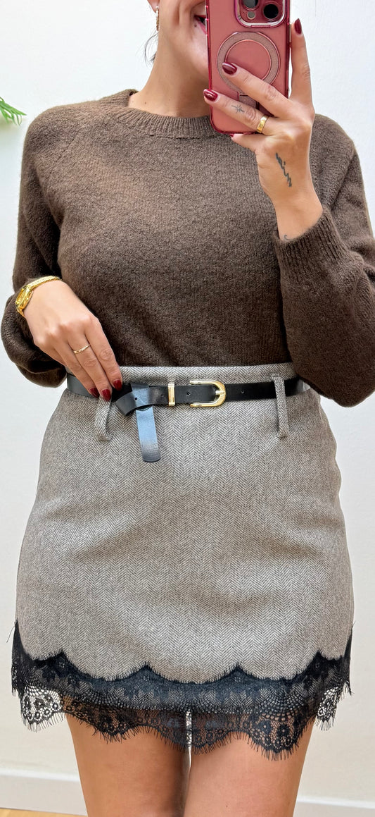 Falda Pantalón espiga taupé