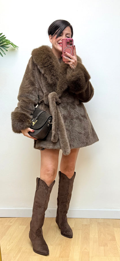 Falda Pantalón espiga taupé