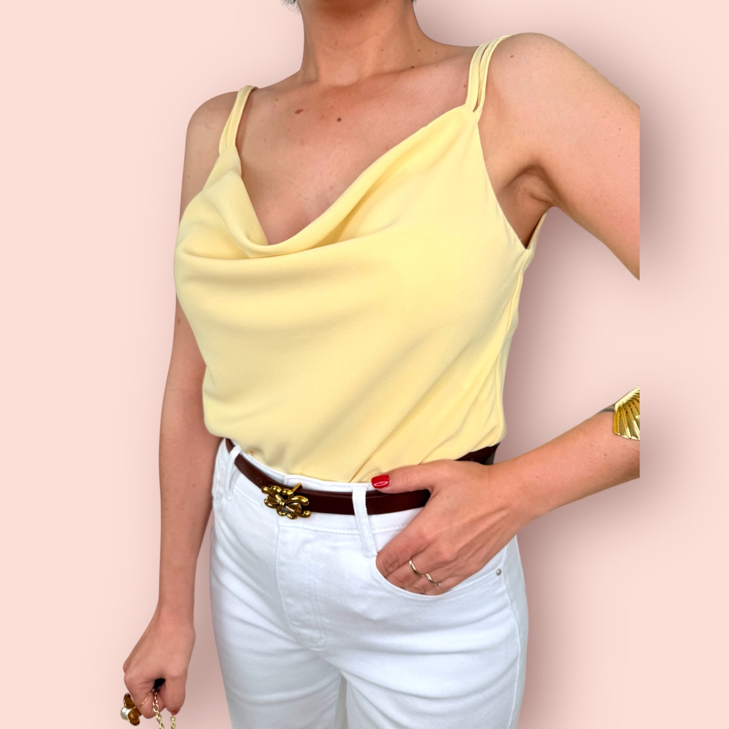 Top amarillo limón