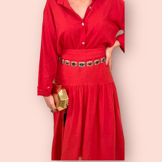 Camisa Lino Roja