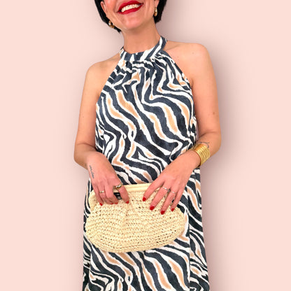 Vestido halter zebra