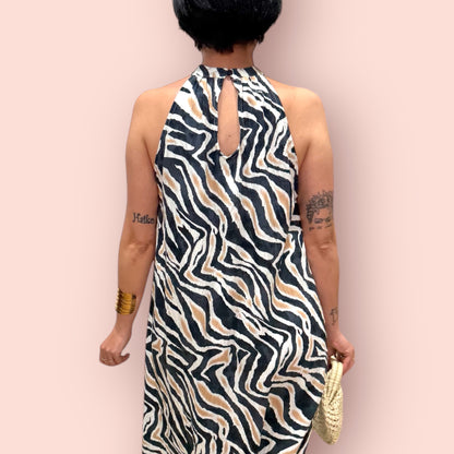 Vestido halter zebra