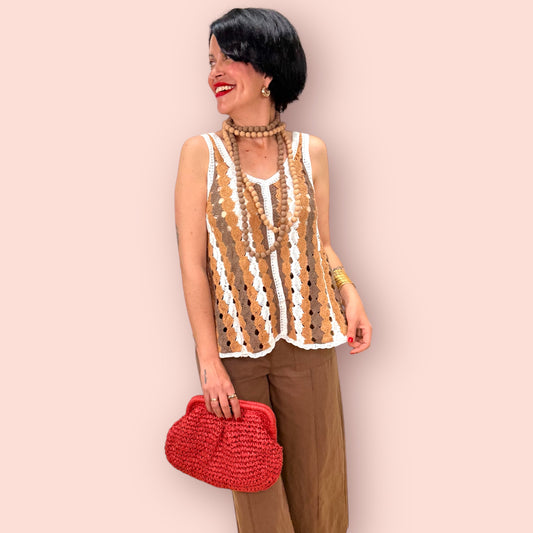 Top crochet bicolor