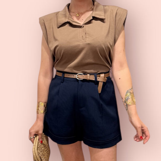 Short pinzas azul marino