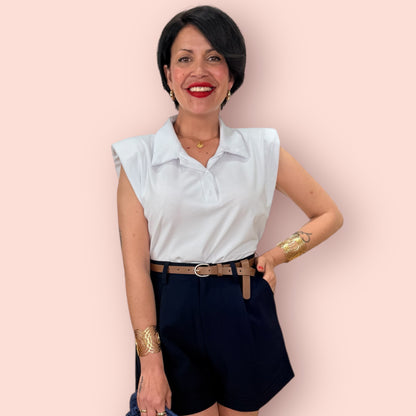 Short pinzas azul marino