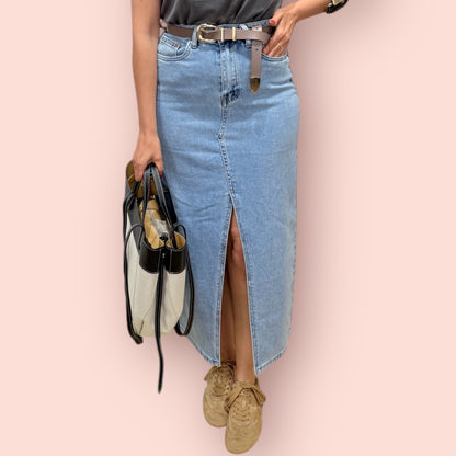 Falda larga denim