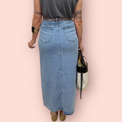 Falda larga denim