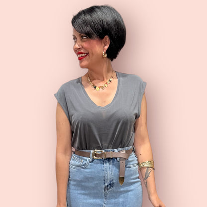 Falda larga denim