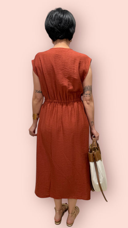 Vestido anudado  Teja