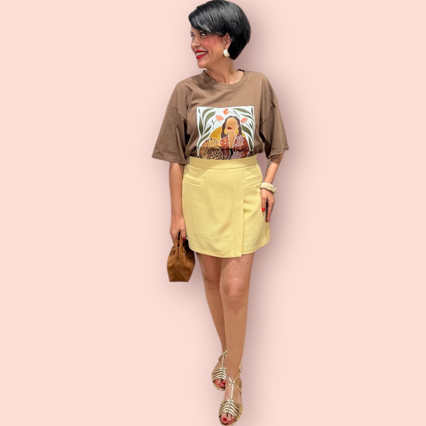 Falda pantalón style amarilla