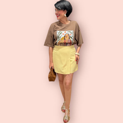 Falda pantalón style amarilla