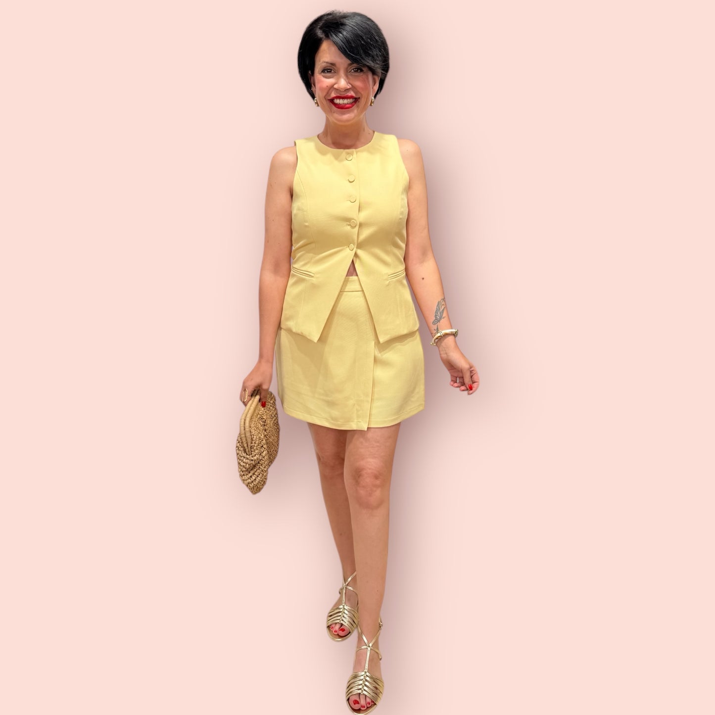 Falda pantalón style amarilla