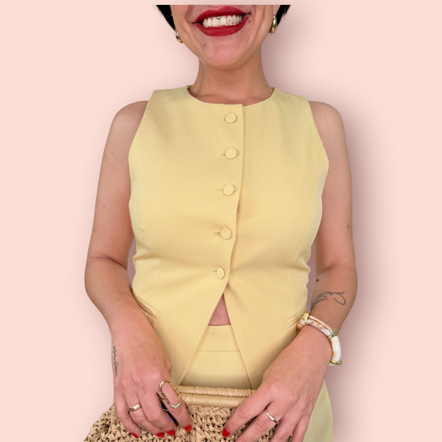 Falda pantalón style amarilla