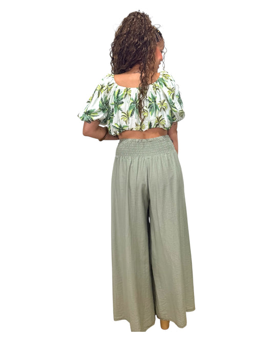 Pantalón nido de abeja kakhi
