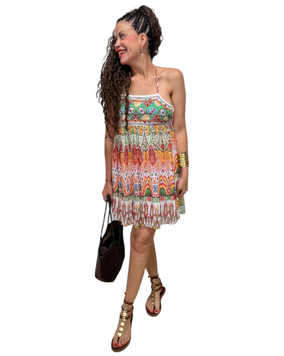 Vestido bordado corto