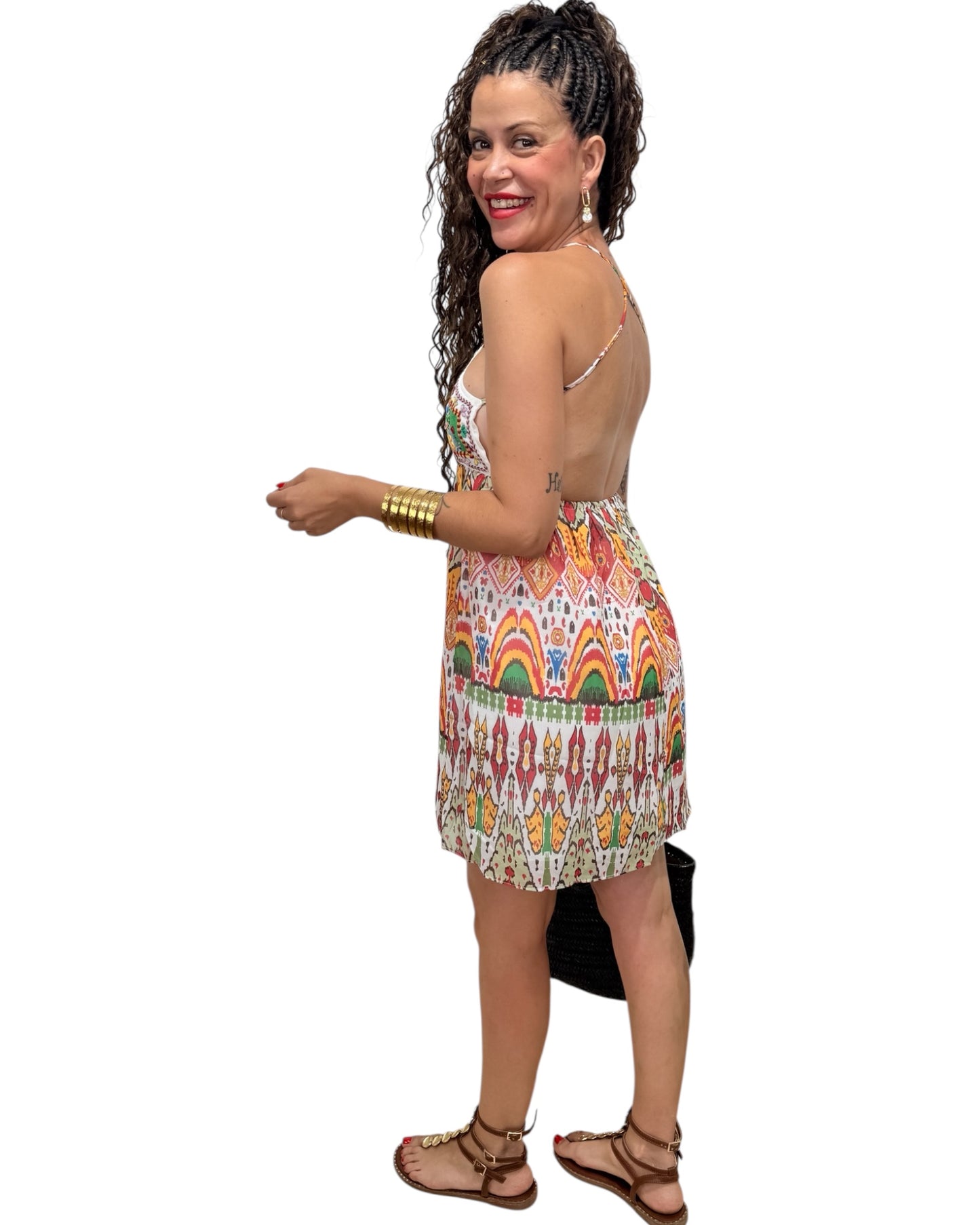 Vestido bordado corto
