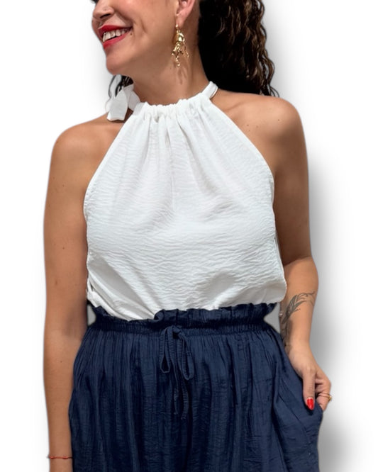 Top Halter blanco