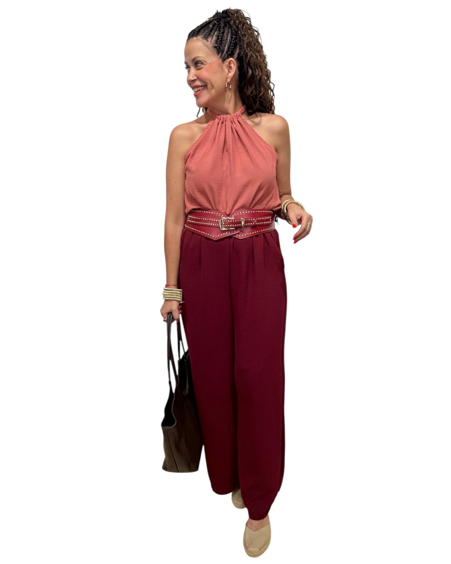 Pantalón burdeos