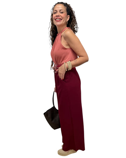 Pantalón burdeos